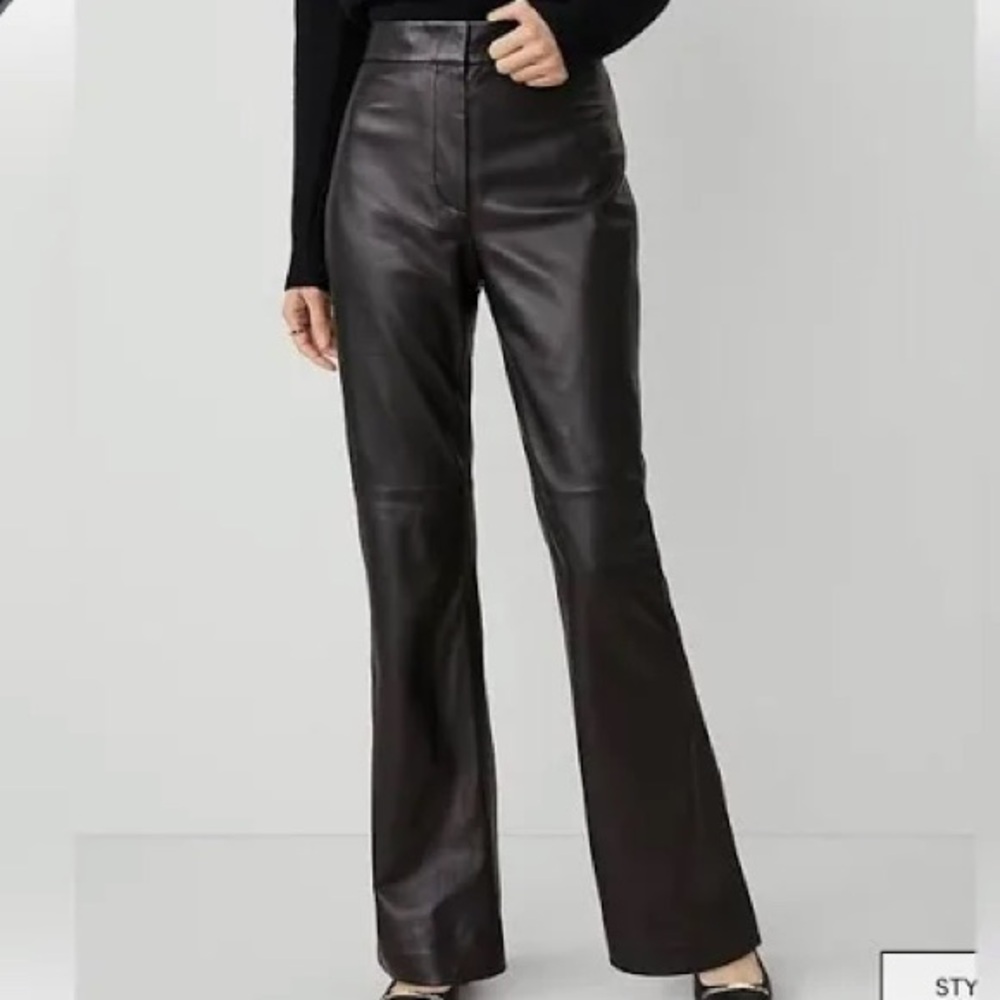 NWOT 100% leather vintage Siena Studio Black Leather Dress Pants size 12